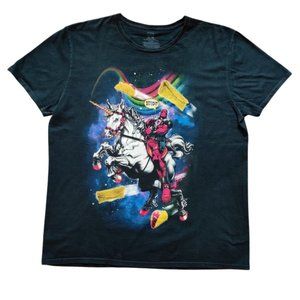 Marvel Comics Deadpool Riding Unicorn T-shirt